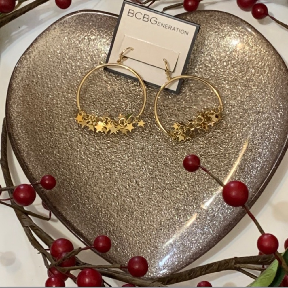 BCB GENERATION Ladies Gold Tone Hoop Charm Earring